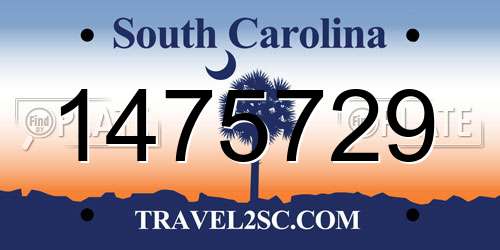 1475729 South Carolina License Plate
