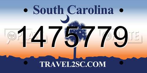 1475779 South Carolina License Plate