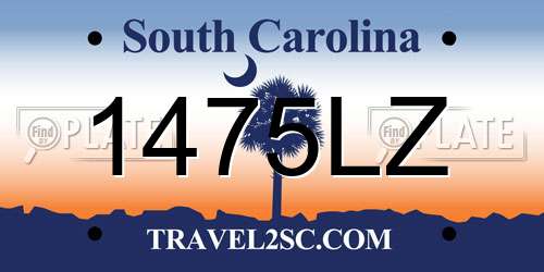 1475LZ South Carolina License Plate