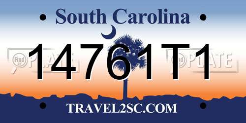 14761T1 South Carolina License Plate