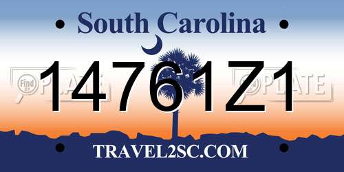 14761Z1 South Carolina License Plate
