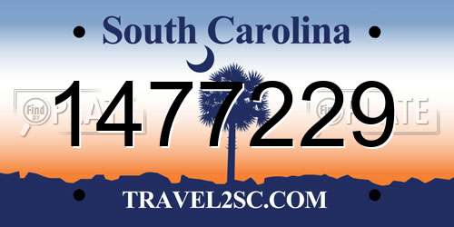 1477229 South Carolina License Plate