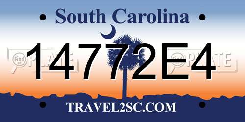 14772E4 South Carolina License Plate