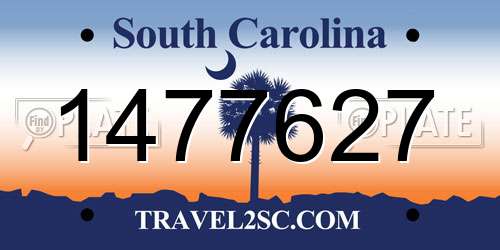 1477627 South Carolina License Plate