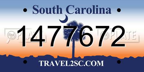 1477672 South Carolina License Plate