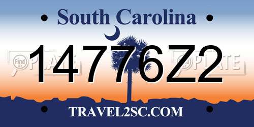 14776Z2 South Carolina License Plate