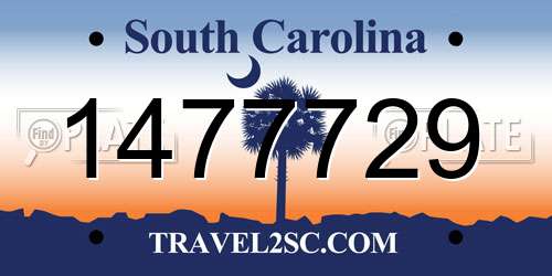 1477729 South Carolina License Plate