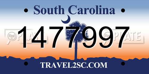 1477997 South Carolina License Plate