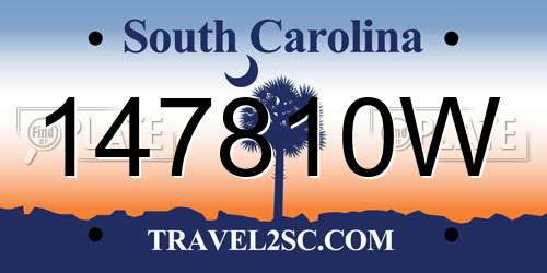 147810W South Carolina License Plate