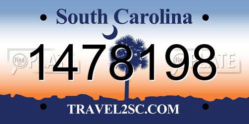 1478198 South Carolina License Plate