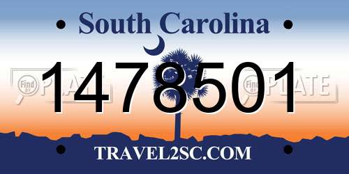 1478501 South Carolina License Plate