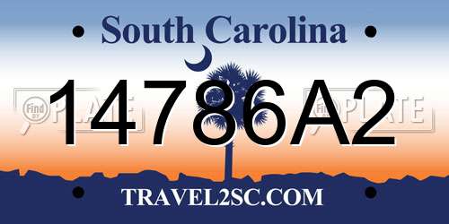 14786A2 South Carolina License Plate