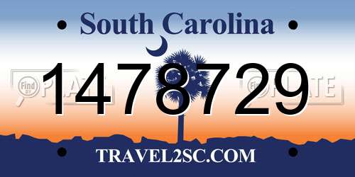 1478729 South Carolina License Plate