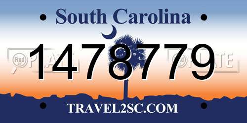 1478779 South Carolina License Plate