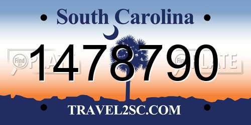 1478790 South Carolina License Plate