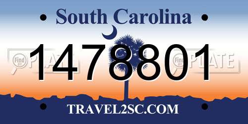 1478801 South Carolina License Plate