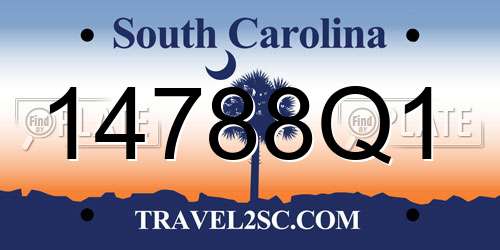 14788Q1 South Carolina License Plate
