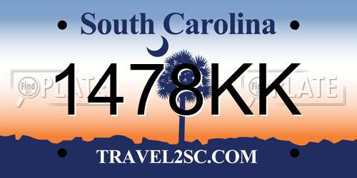 1478KK South Carolina License Plate