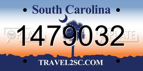1479032 South Carolina License Plate