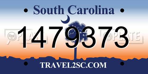 1479373 South Carolina License Plate