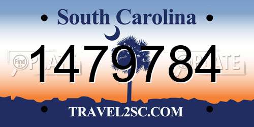 1479784 South Carolina License Plate