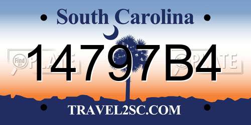 14797B4 South Carolina License Plate