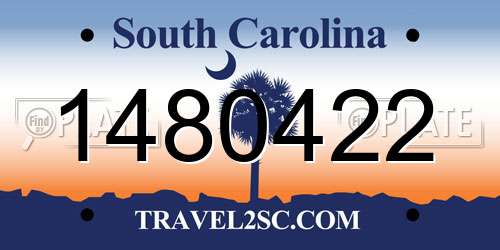 1480422 South Carolina License Plate