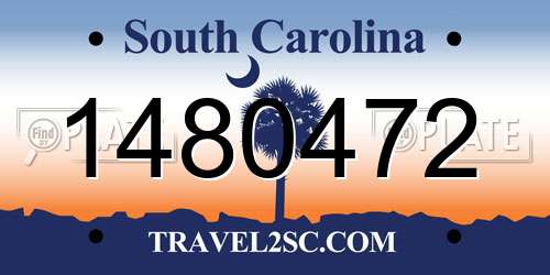 1480472 South Carolina License Plate