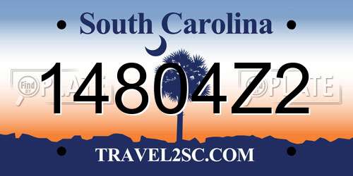 14804Z2 South Carolina License Plate