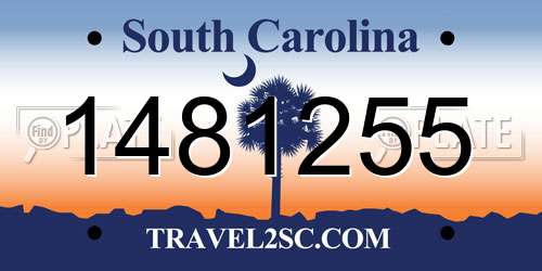 1481255 South Carolina License Plate