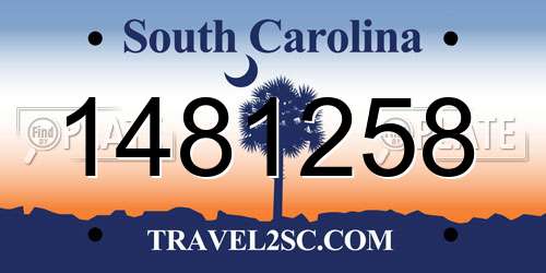 1481258 South Carolina License Plate