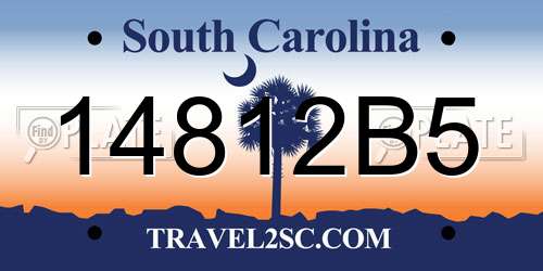 14812B5 South Carolina License Plate