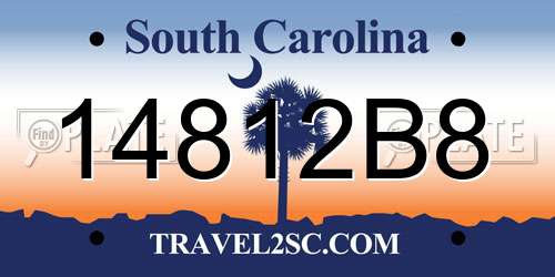14812B8 South Carolina License Plate