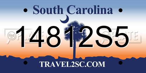 14812S5 South Carolina License Plate