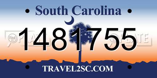 1481755 South Carolina License Plate