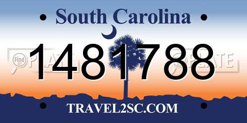 1481788 South Carolina License Plate
