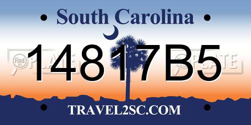 14817B5 South Carolina License Plate