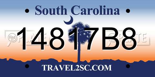 14817B8 South Carolina License Plate