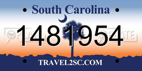 1481954 South Carolina License Plate