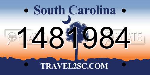 1481984 South Carolina License Plate