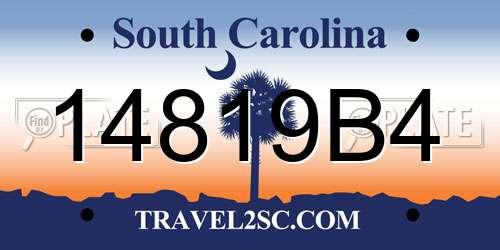 14819B4 South Carolina License Plate