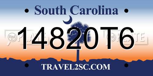 14820T6 South Carolina License Plate