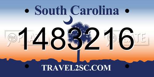 1483216 South Carolina License Plate