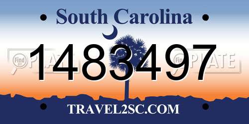 1483497 South Carolina License Plate