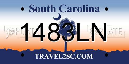 1483LN South Carolina License Plate