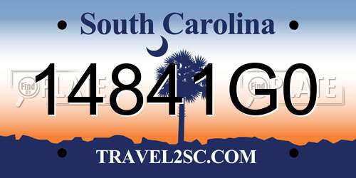 14841G0 South Carolina License Plate