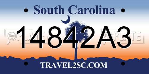 14842A3 South Carolina License Plate