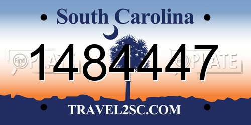 1484447 South Carolina License Plate