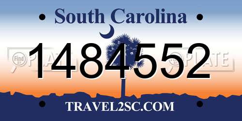 1484552 South Carolina License Plate