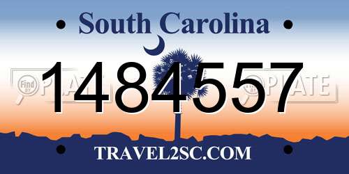 1484557 South Carolina License Plate
